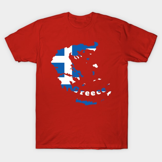 Greece flag map, Greek T-Shirt by maro_00